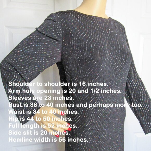 VTG Cache long black sparkly 38 - 40" bust dress, Low cut double drape back WOW! - Picture 4 of 15